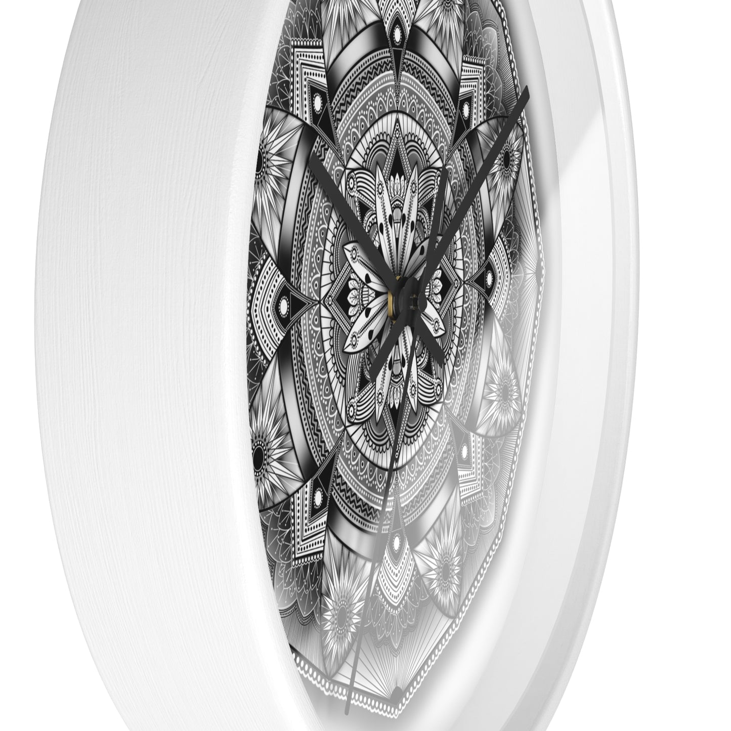 Mandala Wall Clock, Black and White Boho Home Decor, Unique Mandala Artwork, Modern Wall Clock, Mandala Design Decor, Mandala Clock