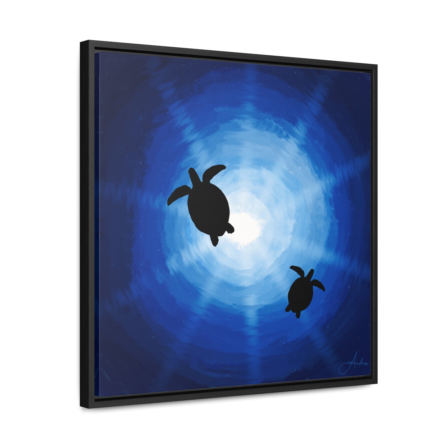 Canvas Wraps, Rays of Sun and Sea Turtles, Hand Drawn by Anndria