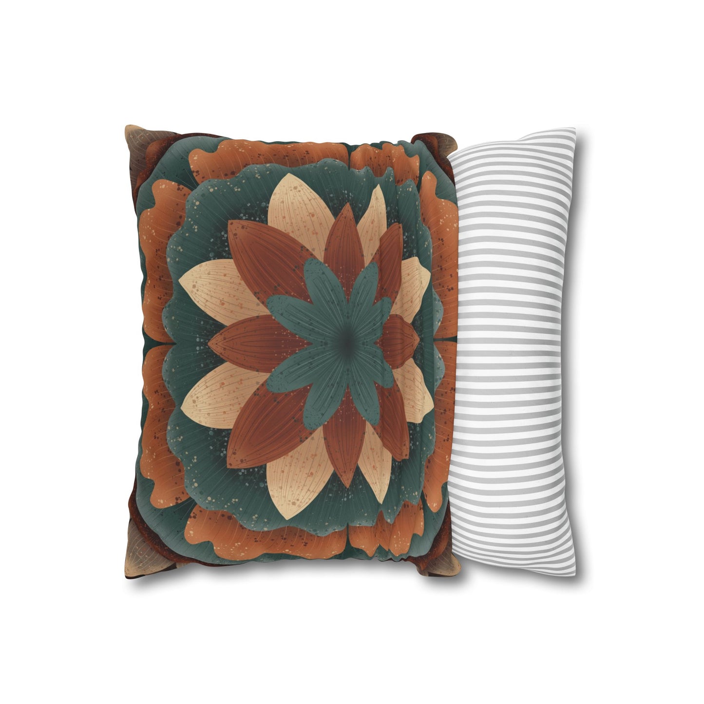 Faux Suede Pillowcase, Harvest Harmony Mandala, Square Pillow Cover, Anndria Fall Vibes, Home Decor, Boho Cushion Case