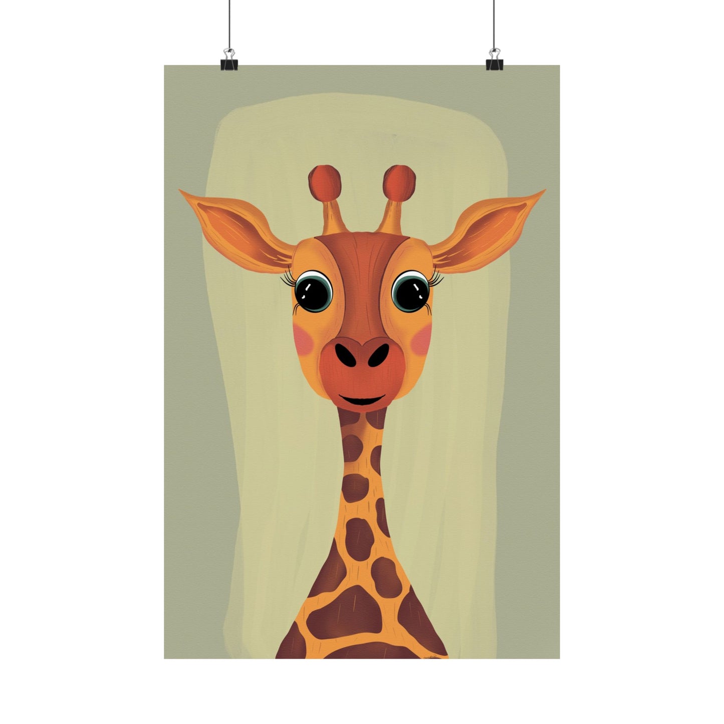 Vertical Poster, Giraffe Art Print, Matte Finish Wall Decor, Anndria Design, Giraffe Lover Gift, Nature Theme Decoration