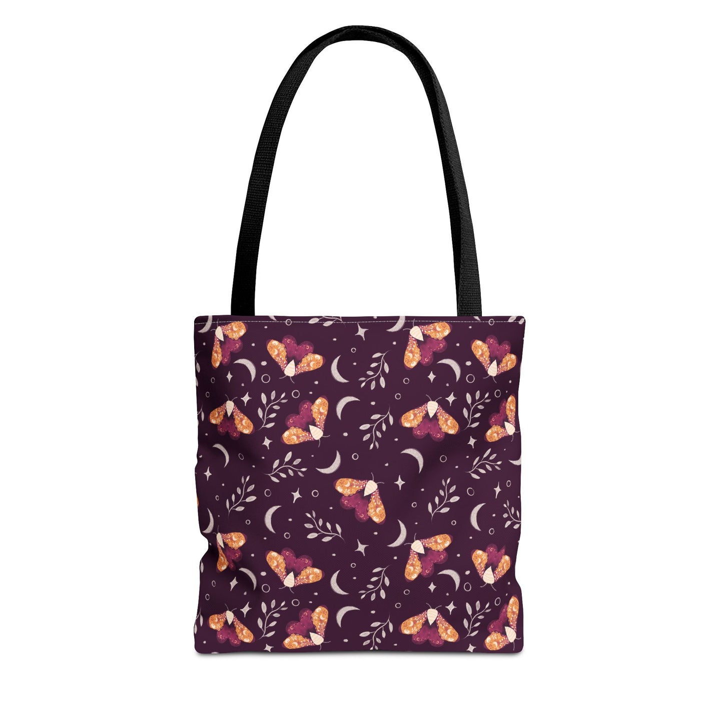 Moth Tote Bag Orange - Witchy Aesthetic Design by Anndria