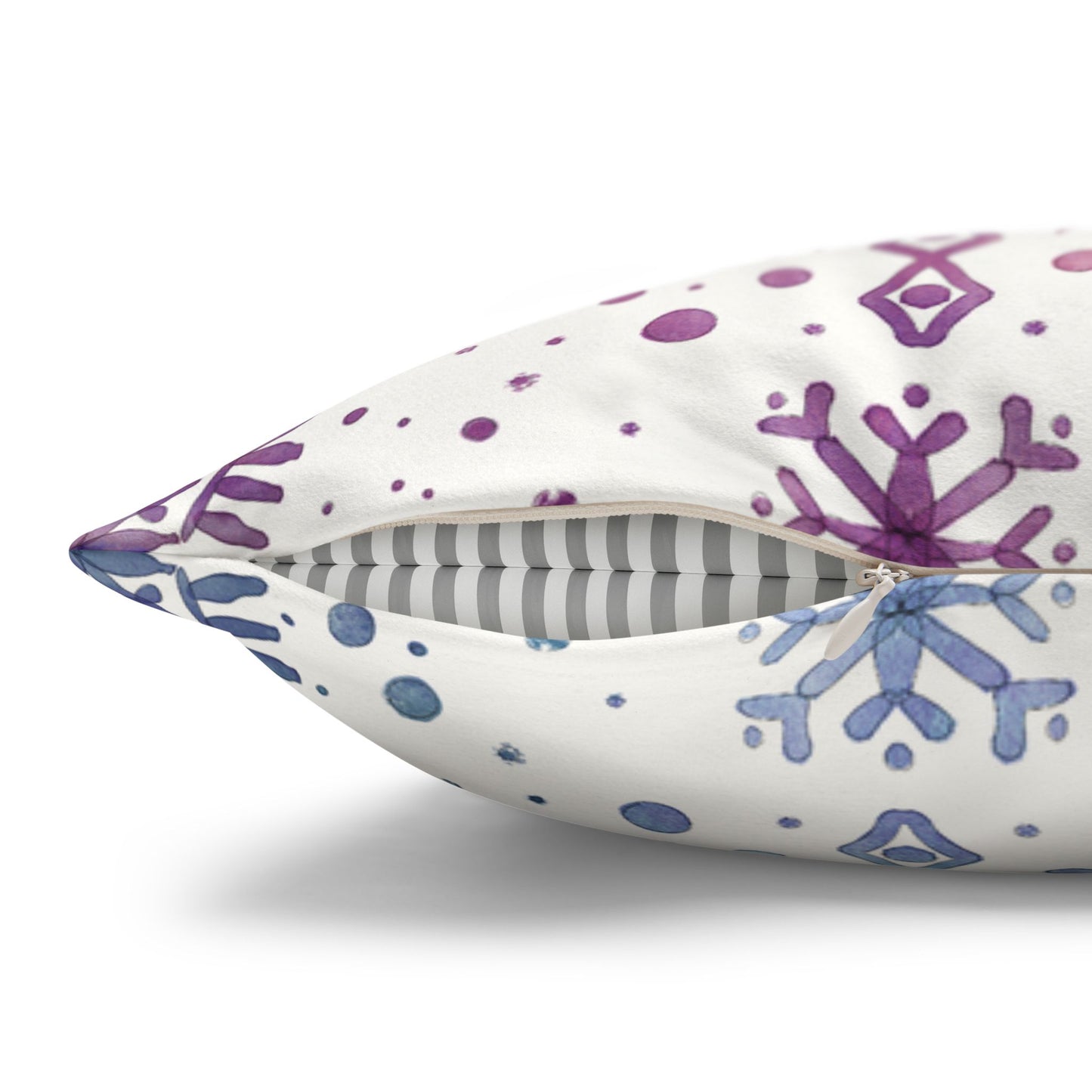 Pillowcase Watercolor Snowflake Design - Blue, Pink and Purple