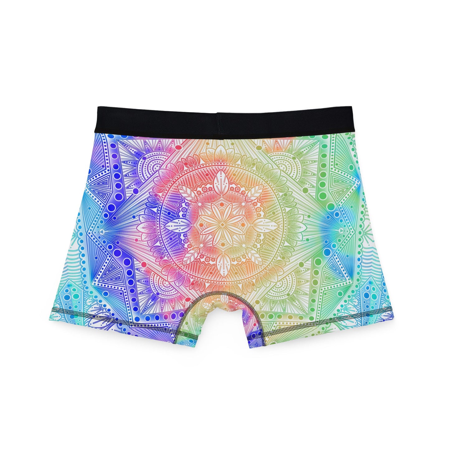 Mens Boxers, Rainbow Mandala Holographic Artwork, Underwear, Gift for Him, Unique Design, Lounge Wear