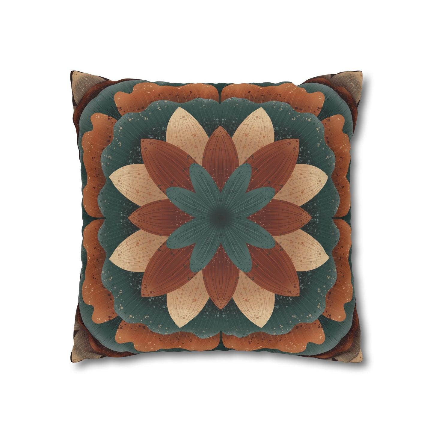 Faux Suede Pillowcase, Harvest Harmony Mandala, Square Pillow Cover, Anndria Fall Vibes, Home Decor, Boho Cushion Case
