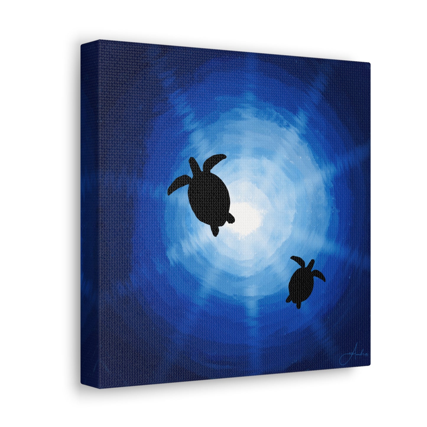 Ocean Turtle Canvas Gallery Wrap - Ocean Art for Beach Lovers by Anndria