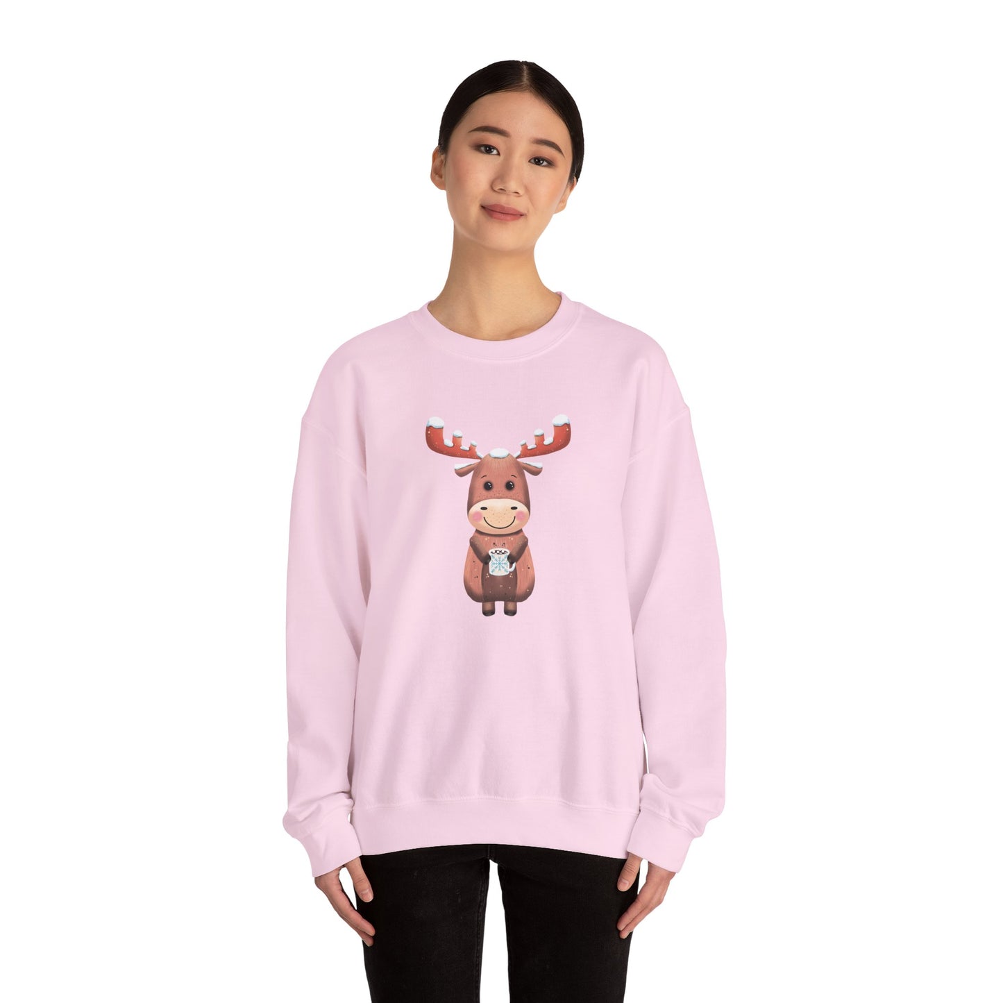 Moose Hot Chocolate Crewneck Sweatshirt by Anndria