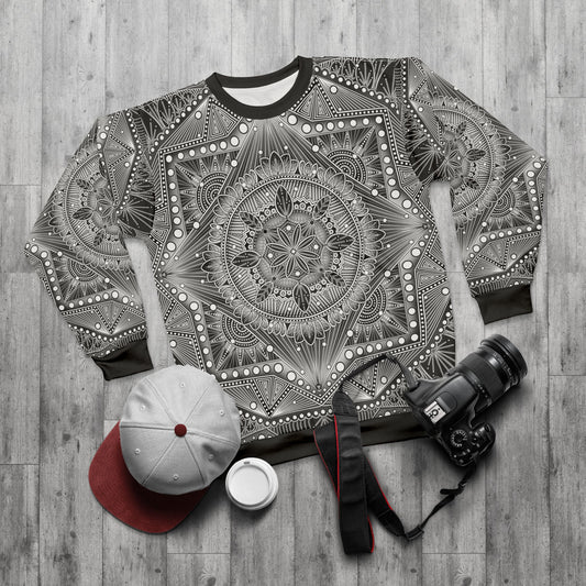 Mystic Web Mandala Unisex Sweatshirt, Artwork by Anndria, Hoodie for Men and Women, Boho Sweatshirt, Festival Clothing,