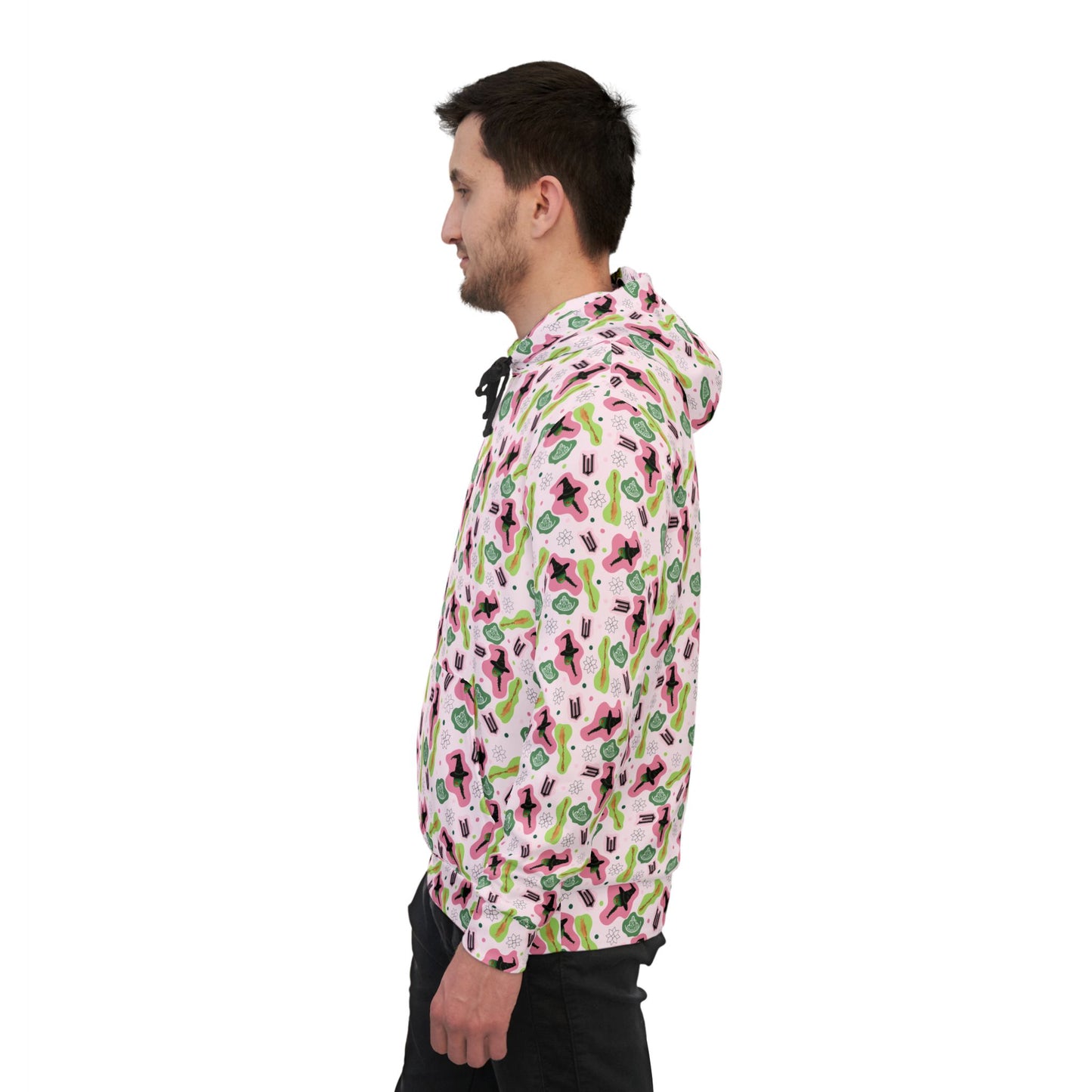 Wicked Athletic Hoodie with Anndria's Themed Pattern - Pink