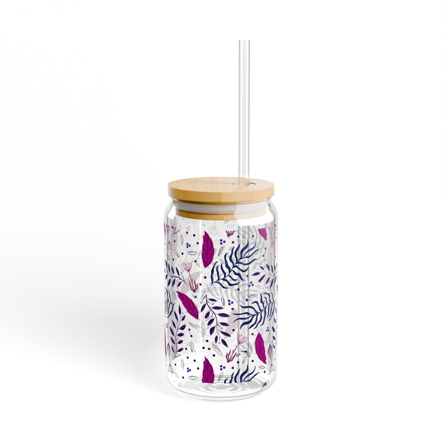 Sipper Glass - Midnight Purple Forest Design 16oz