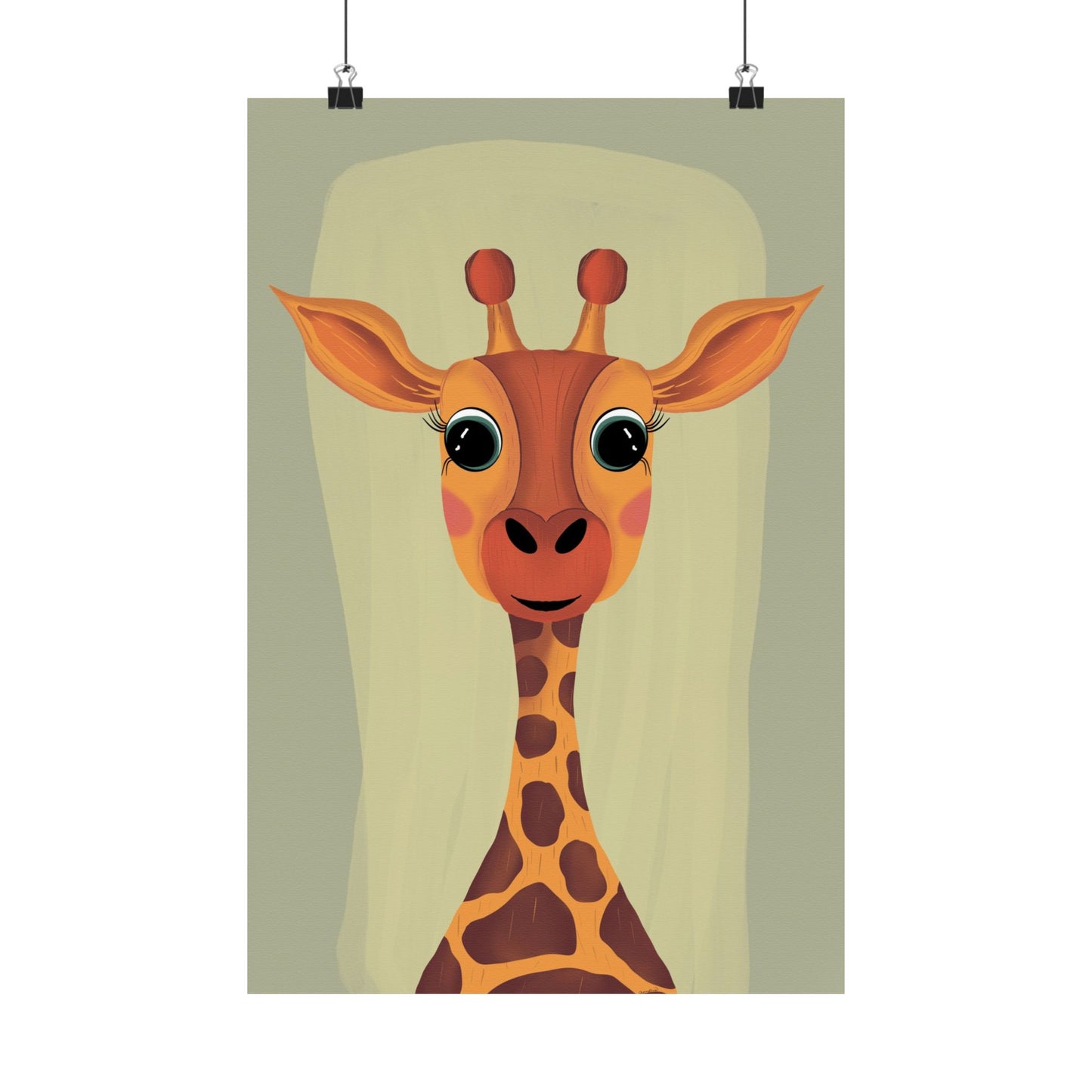 Vertical Poster, Giraffe Art Print, Matte Finish Wall Decor, Anndria Design, Giraffe Lover Gift, Nature Theme Decoration