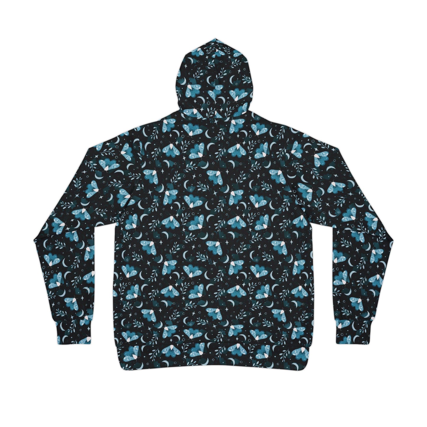 Witchy Moth Teal Athletic Hoodie by Anndria