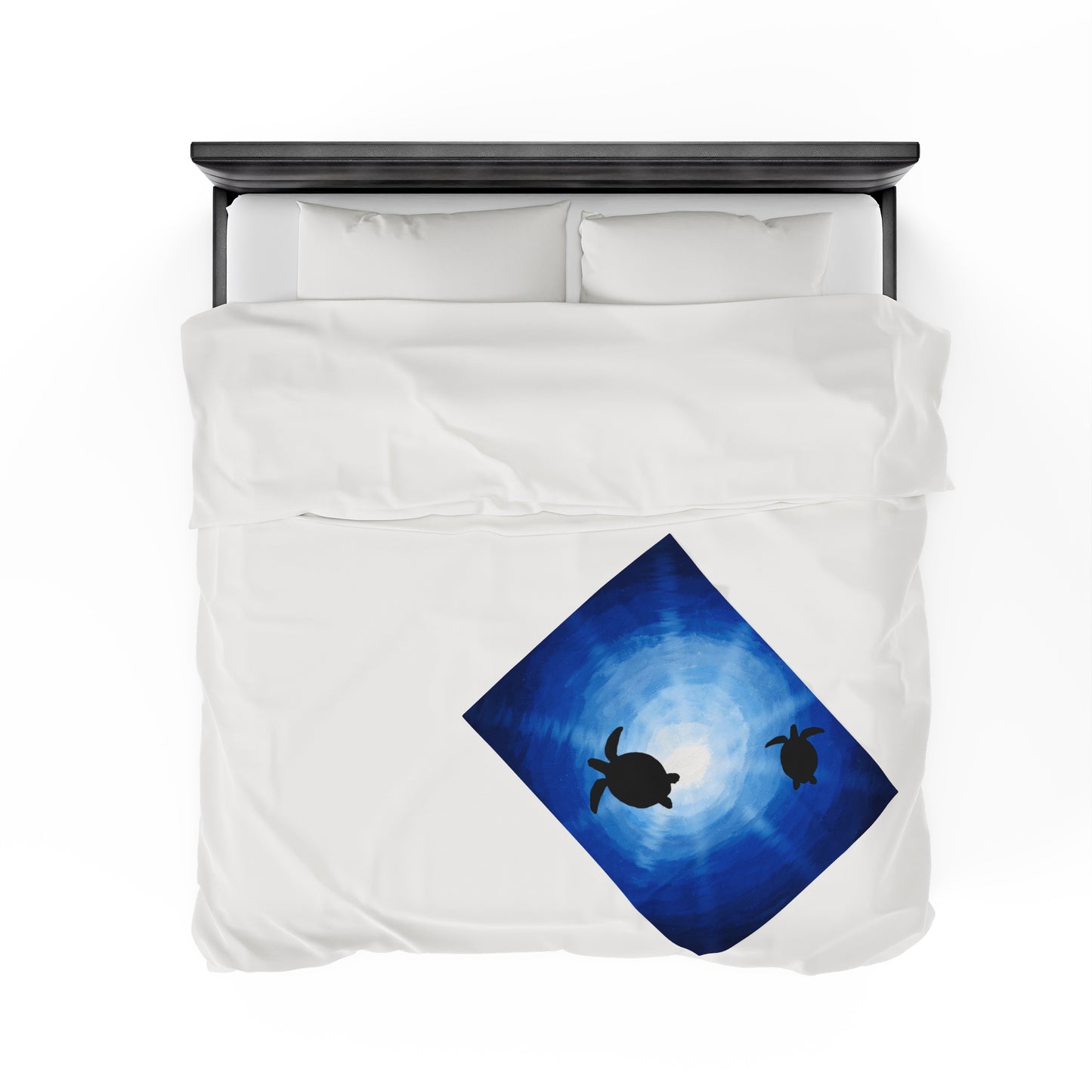 Plush Blanket - Sea Turtles Swimming Through Sun Rays Drawn by Anndria