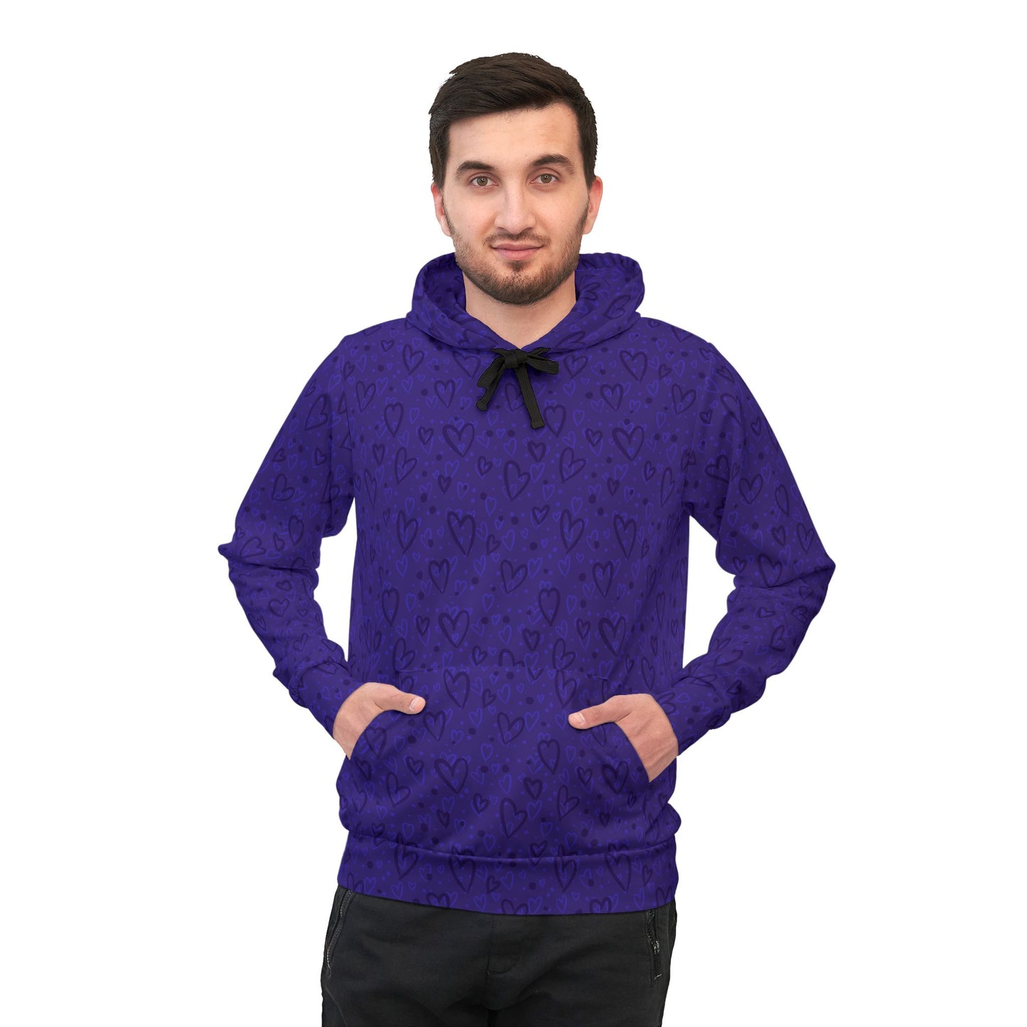 Purple Hearts Athletic Hoodie - Designed by Anndria