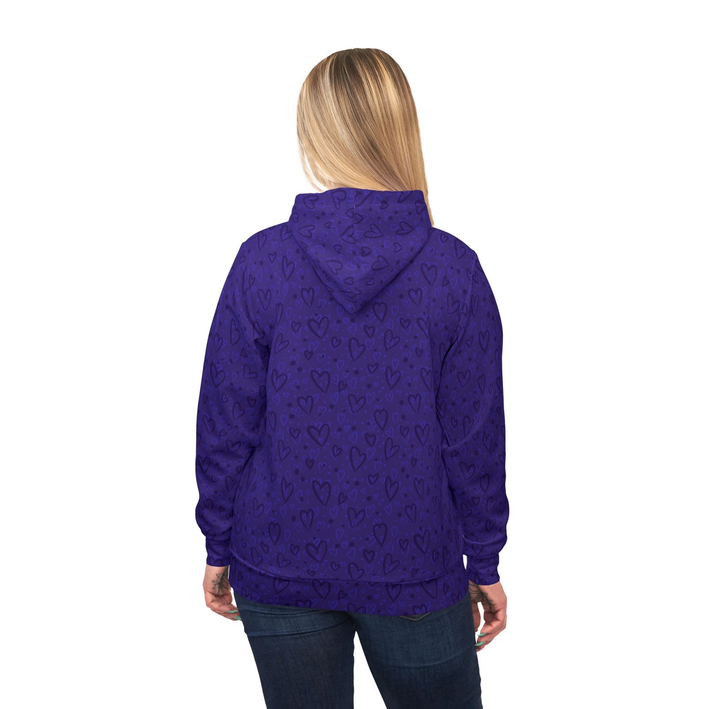 Purple Hearts Athletic Hoodie - Designed by Anndria