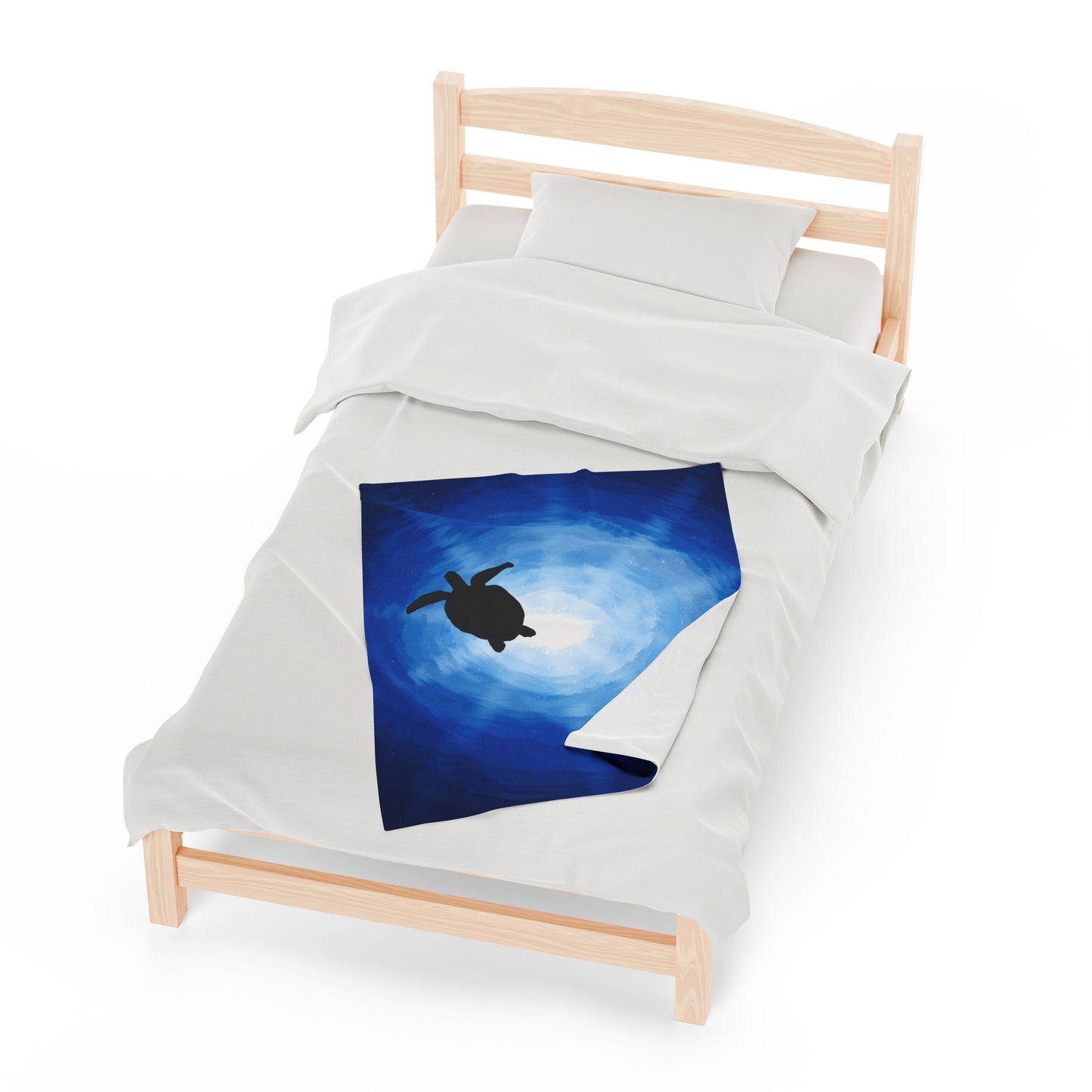 Plush Blanket - Sea Turtles Swimming Through Sun Rays Drawn by Anndria