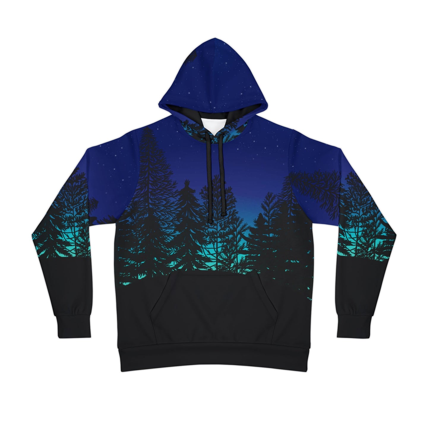 Starry Night Forest Athletic Hoodie - Outdoor Adventure Wear