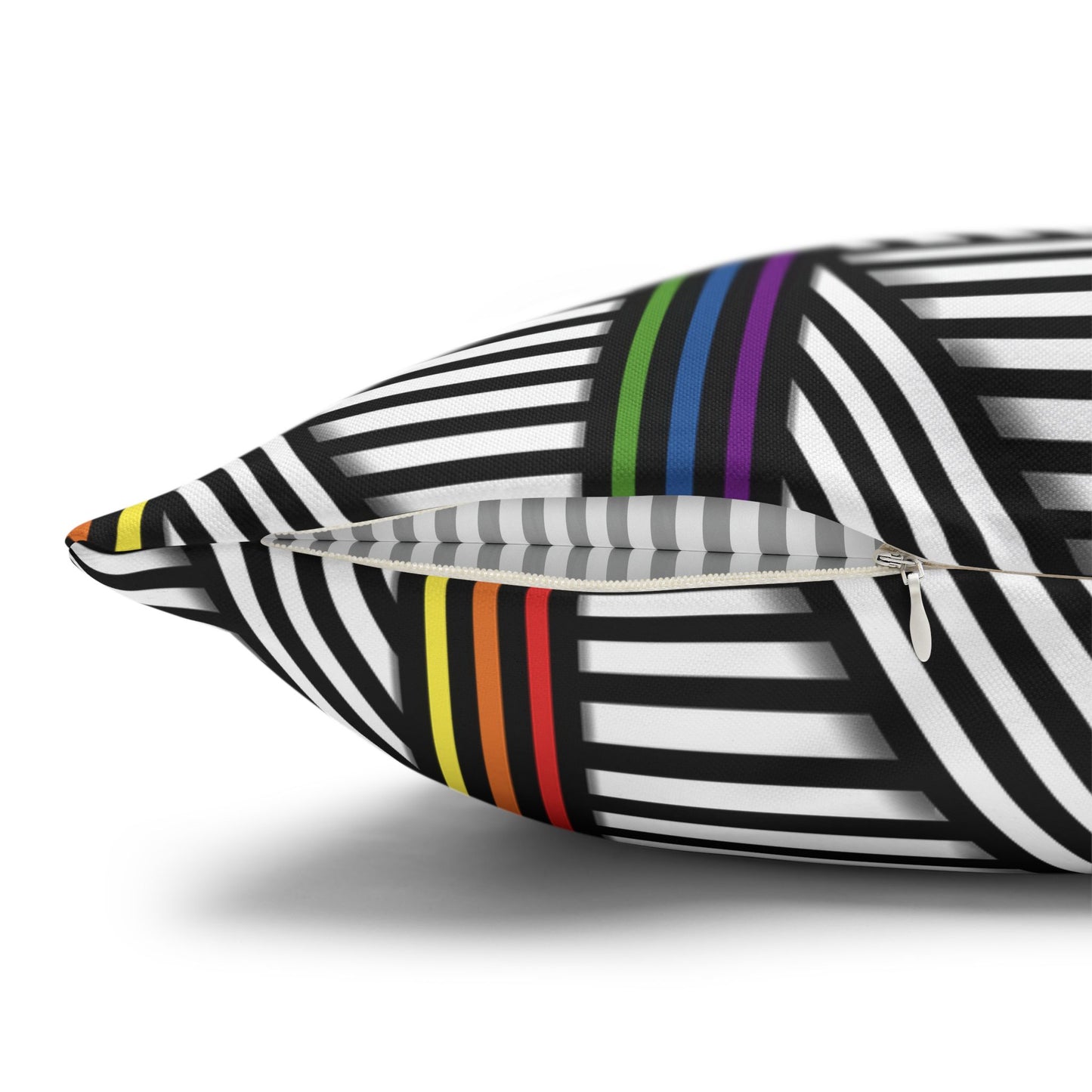 Geometric Striped Pride Pillowcase - Modern Home Décor, Stylish Accent for Living Room