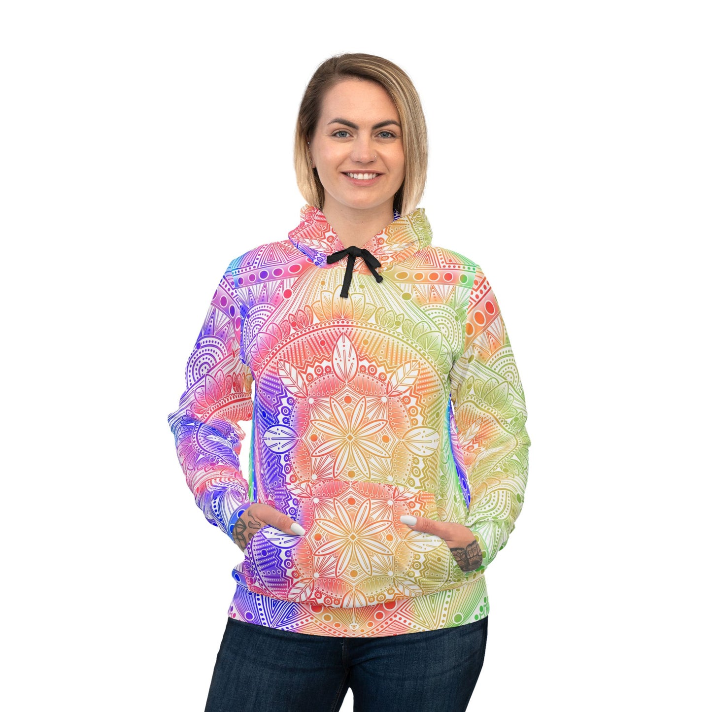 Celestial Hoodie - Rainbow Mandala by Anndria