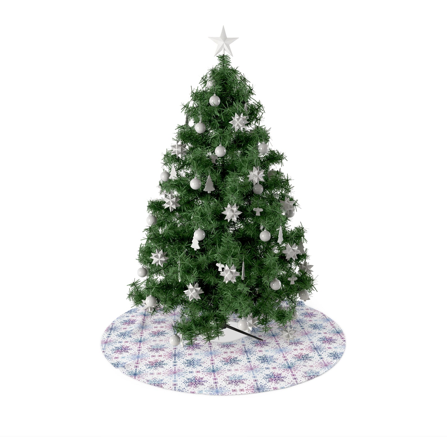 Tree Skirt - Watercolor Snowflake design by Anndria - Blue, Pink and Purple