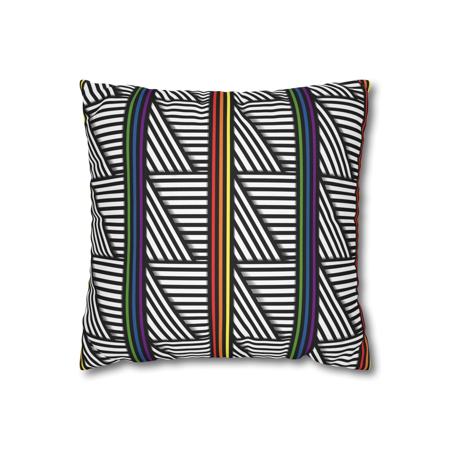 Geometric Striped Pride Pillowcase - Modern Home Décor, Stylish Accent for Living Room