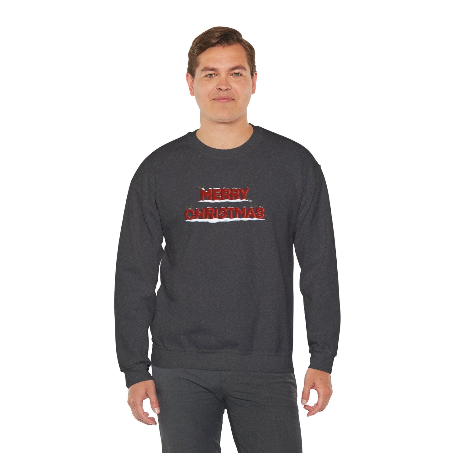 Merry Christmas with Snow and Holly - Unisex Sweatshirt