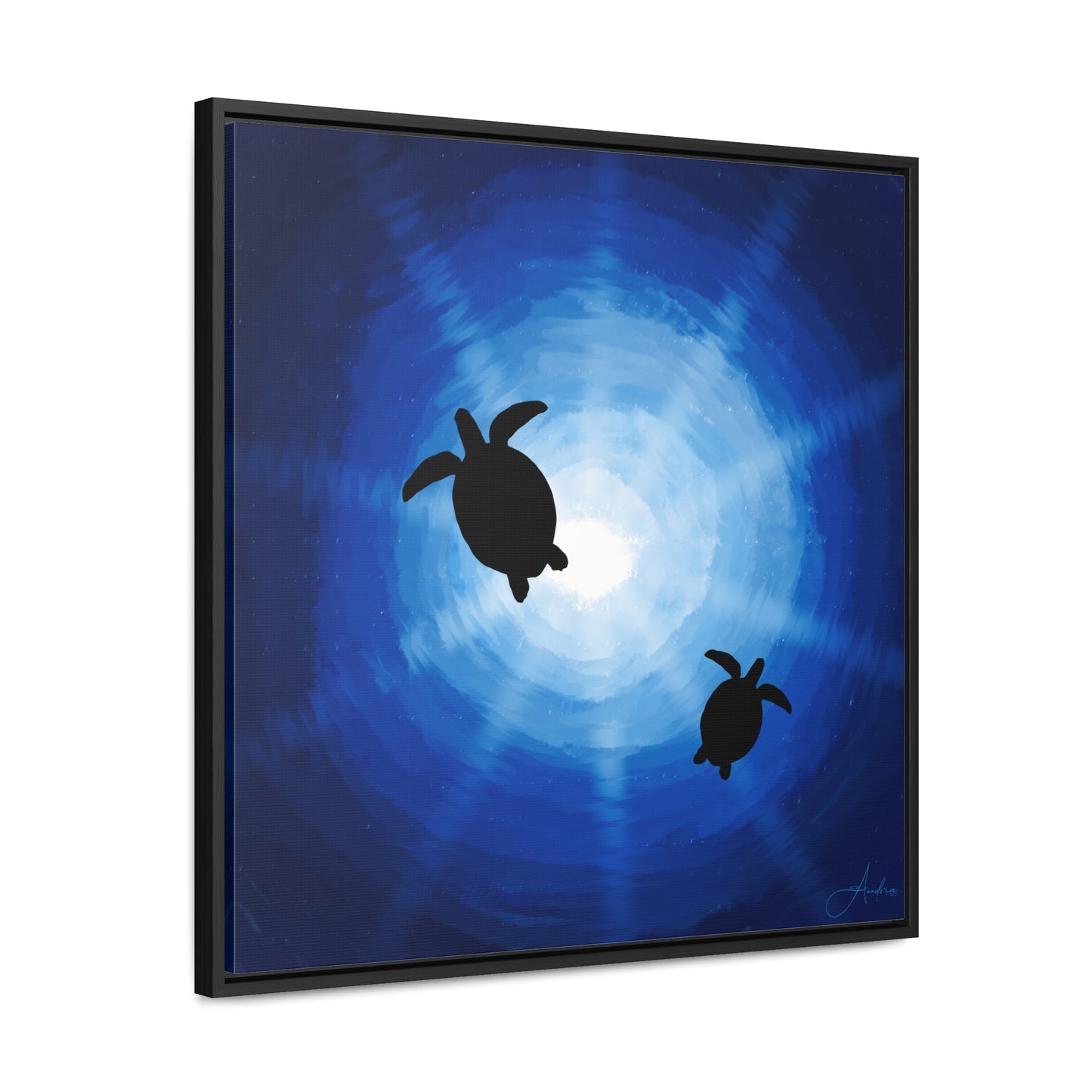 Canvas Wraps, Rays of Sun and Sea Turtles, Hand Drawn by Anndria