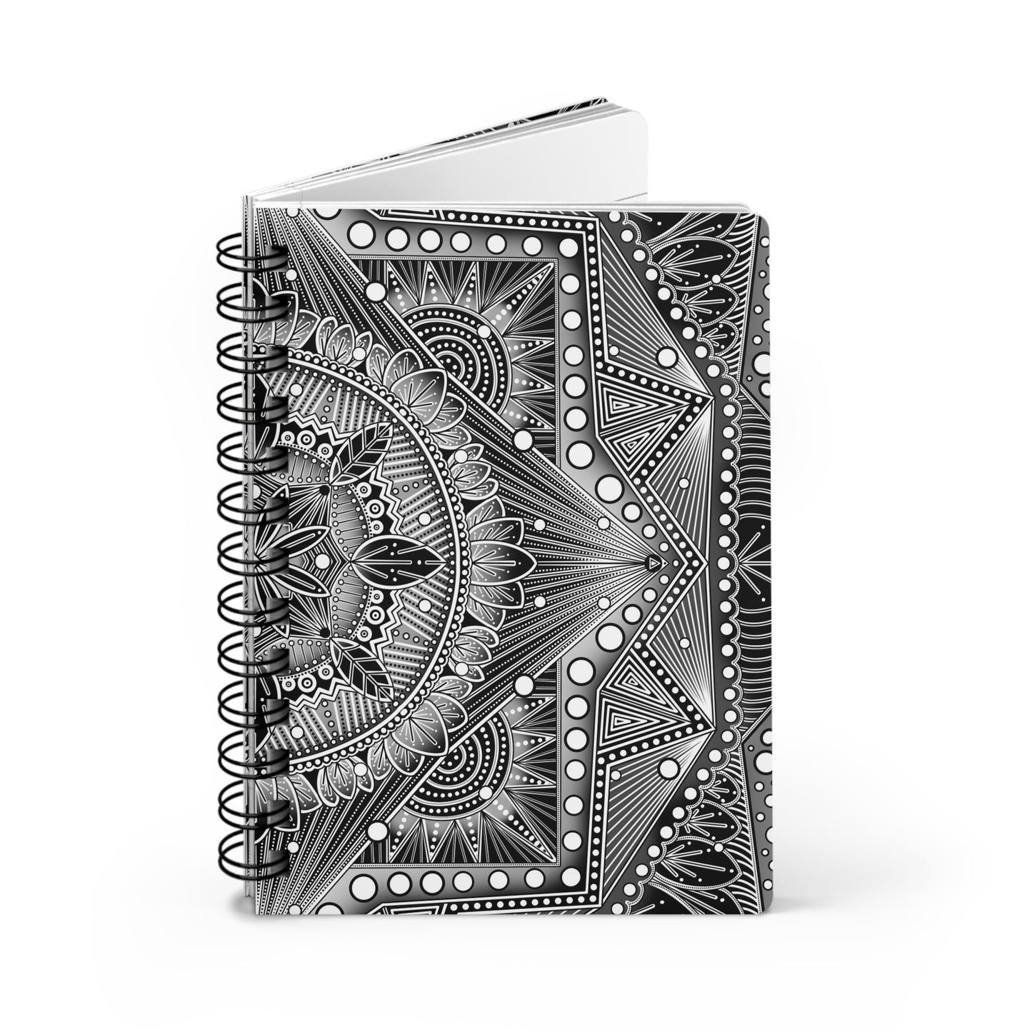 Mandala Art Journal, Meditation Notebook, Sketchbook, Coloring Diary, Black and White Design by Anndria