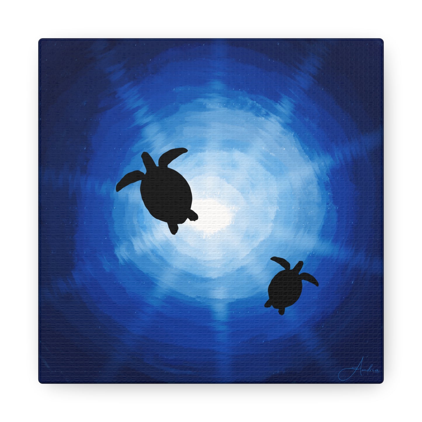 Ocean Turtle Canvas Gallery Wrap - Ocean Art for Beach Lovers by Anndria