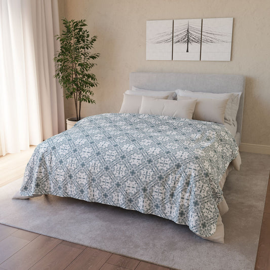 Cozy Fleece Sherpa Blanket - Botanical Design for Warmth and Comfort
