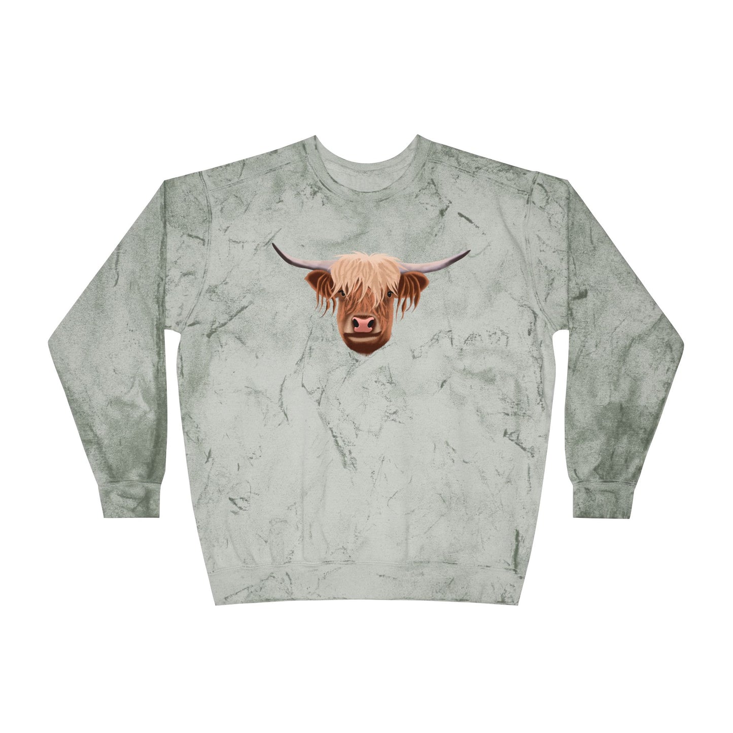 Highland Cow Color Blast Unisex Crewneck Sweatshirt - Vibrant & Cozy Apparel