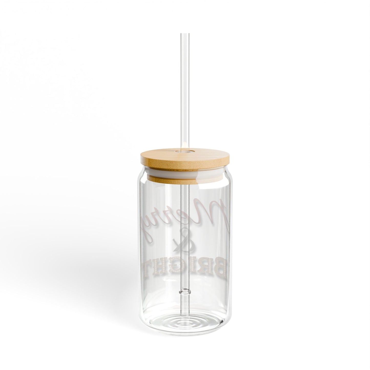 Sipper Glass, 16oz Meryy and Bright Design by Anndria