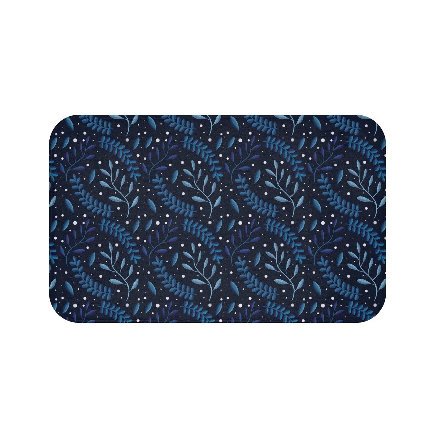 Forest Bath Mat - Midnight Blue Design by Anndria