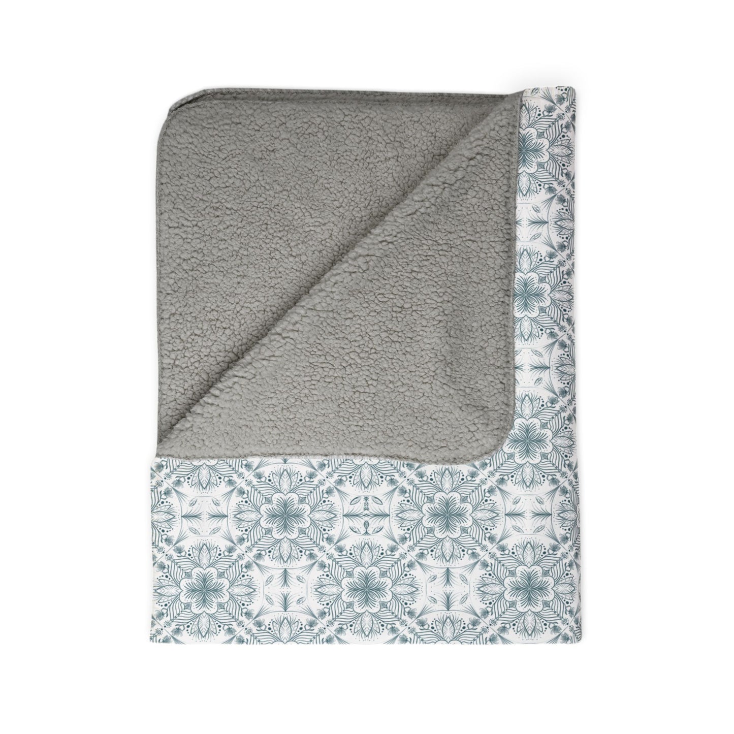 Cozy Fleece Sherpa Blanket - Botanical Design for Warmth and Comfort