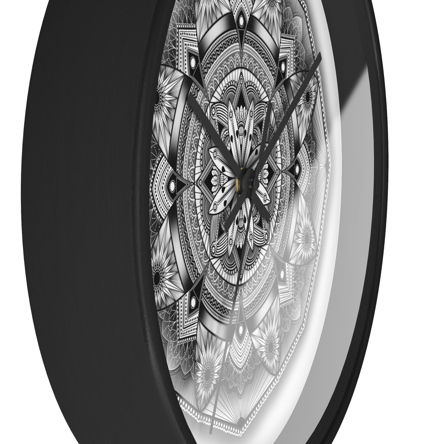 Mandala Wall Clock, Black and White Boho Home Decor, Unique Mandala Artwork, Modern Wall Clock, Mandala Design Decor, Mandala Clock