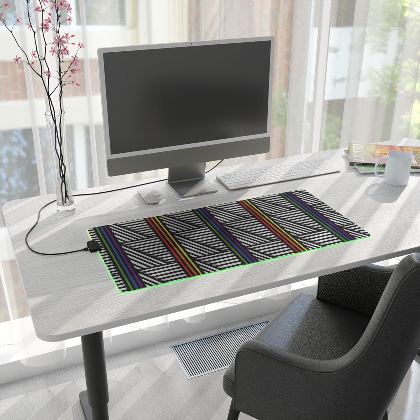 LED Gaming Mouse Pad - Colorful Geometric Design for Gamers