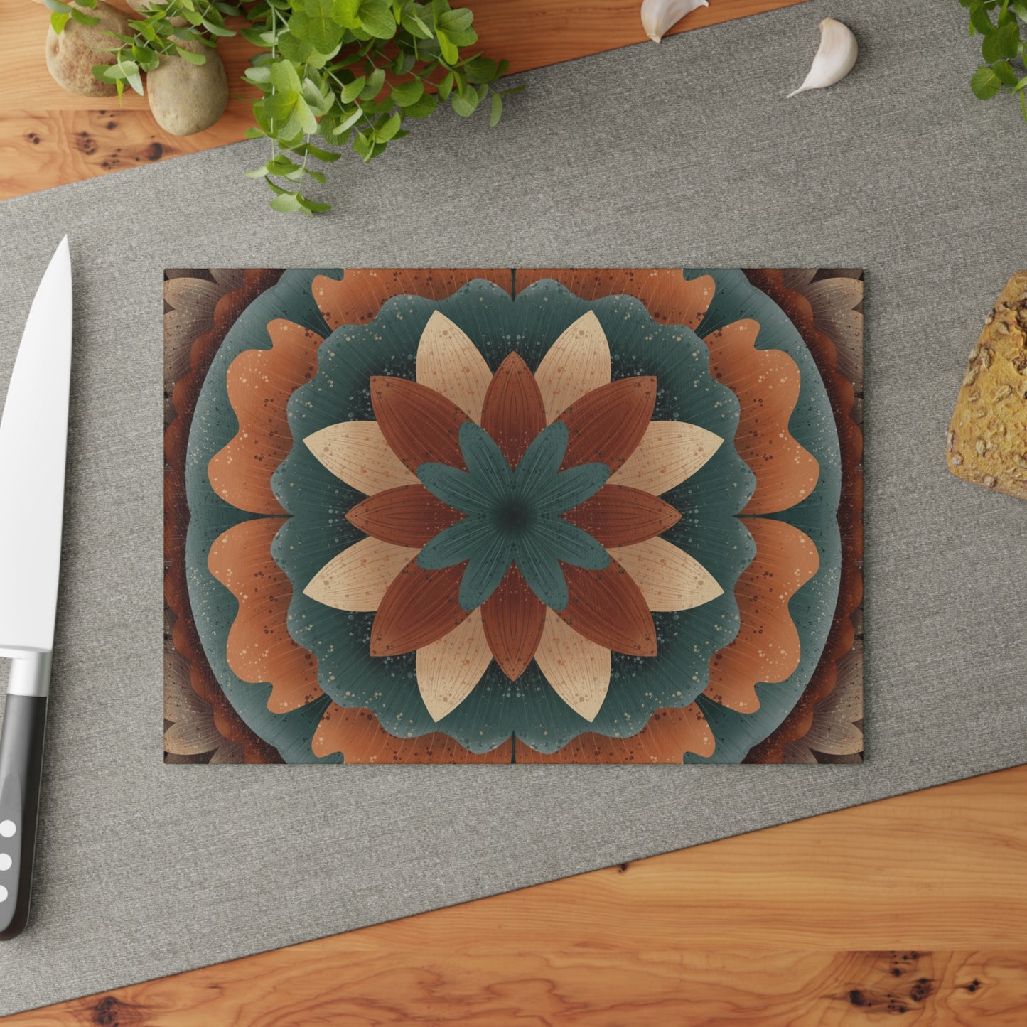 Harvest Harmony Glass Cutting Board | Tempered Glass Cutting Board by Anndria | 2 Sizes Available