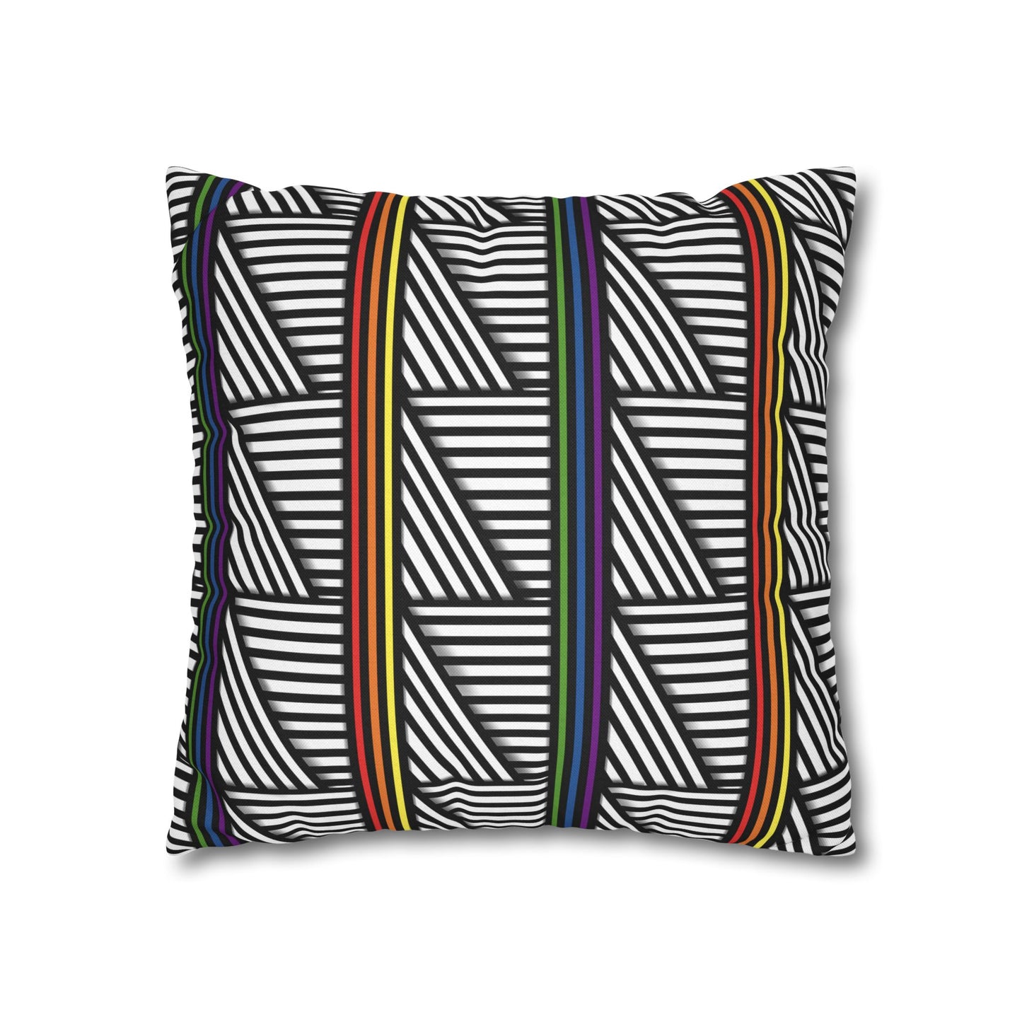 Geometric Striped Pride Pillowcase - Modern Home Décor, Stylish Accent for Living Room