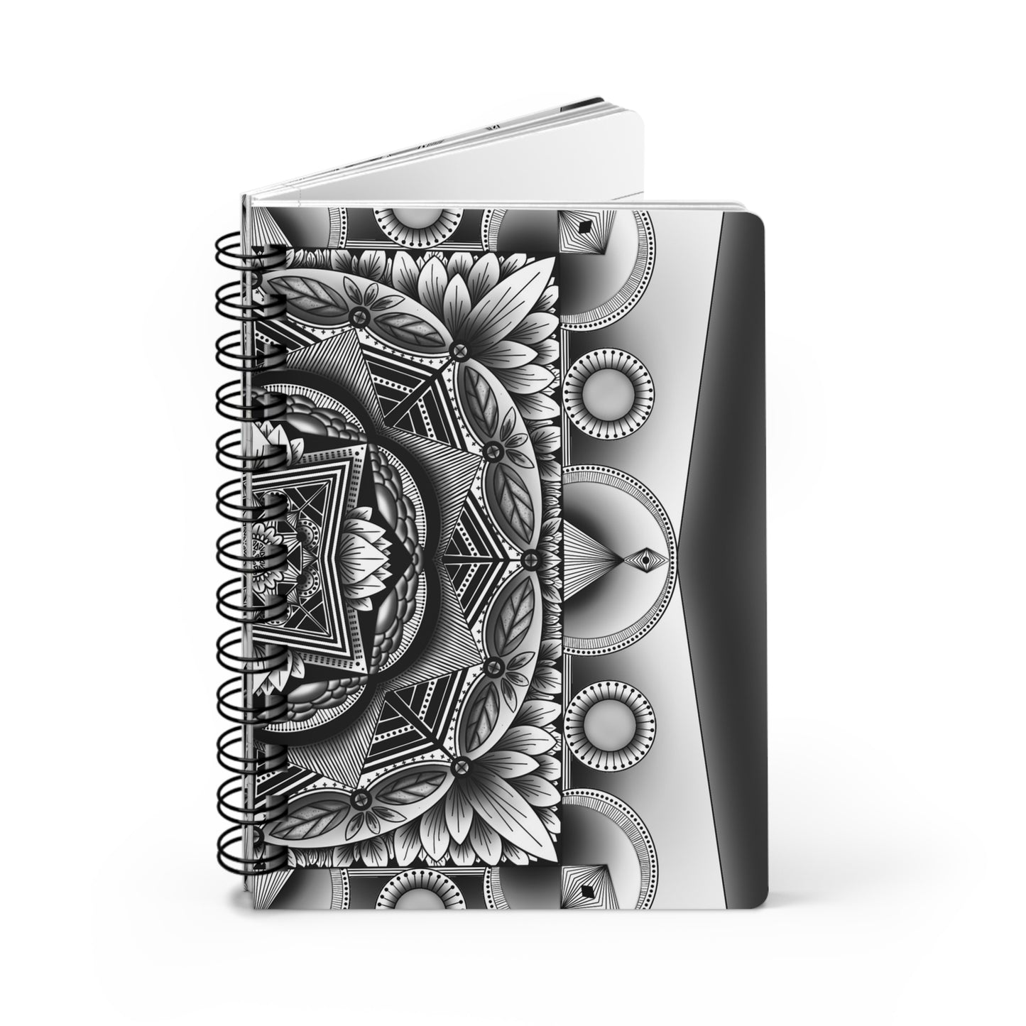 Mandala Art Journal, Meditation Notebook, Sketchbook, Coloring Diary, Black and White Design by Anndria