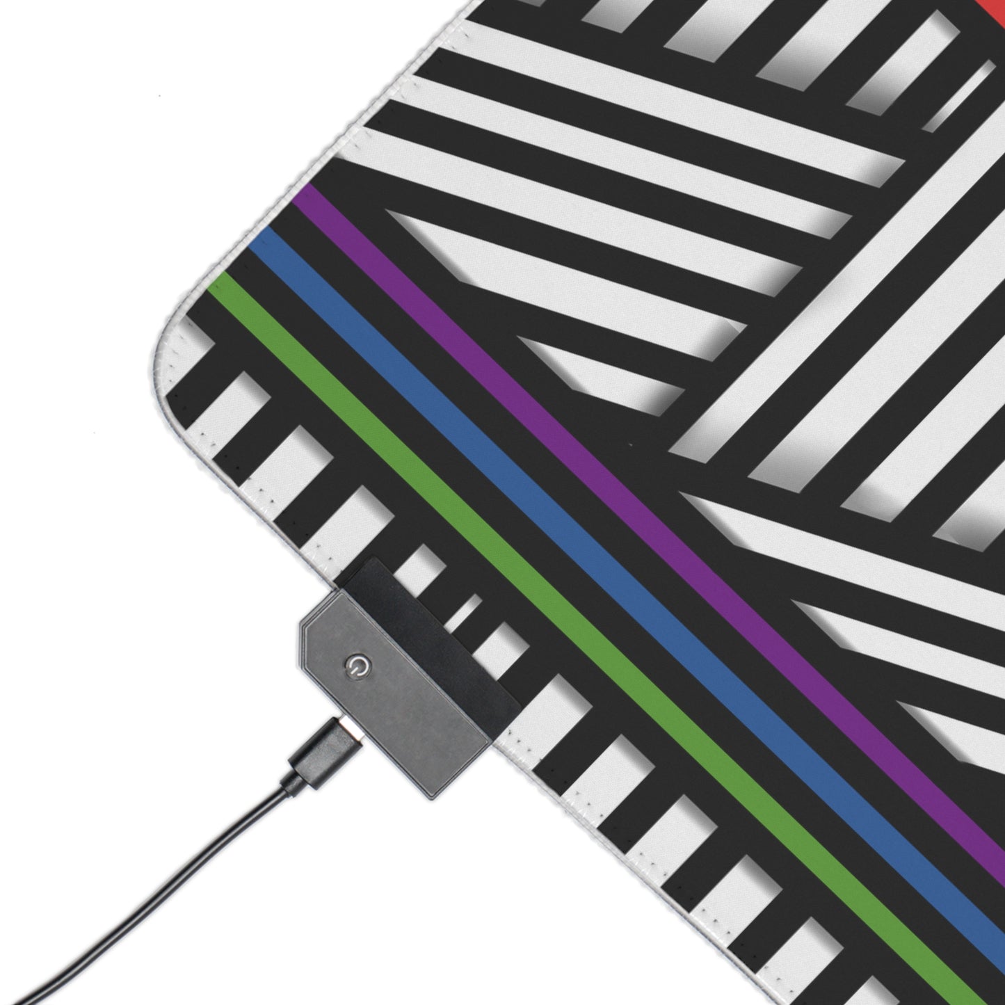 LED Gaming Mouse Pad - Colorful Geometric Design for Gamers