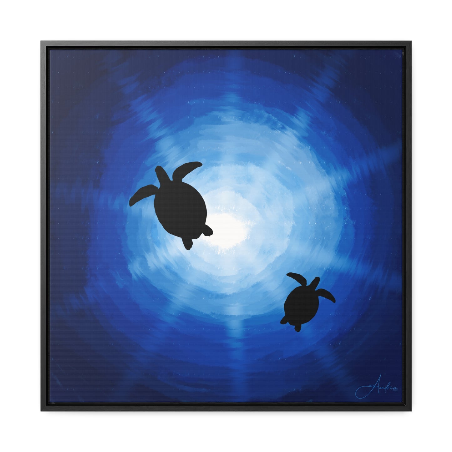 Canvas Wraps, Rays of Sun and Sea Turtles, Hand Drawn by Anndria