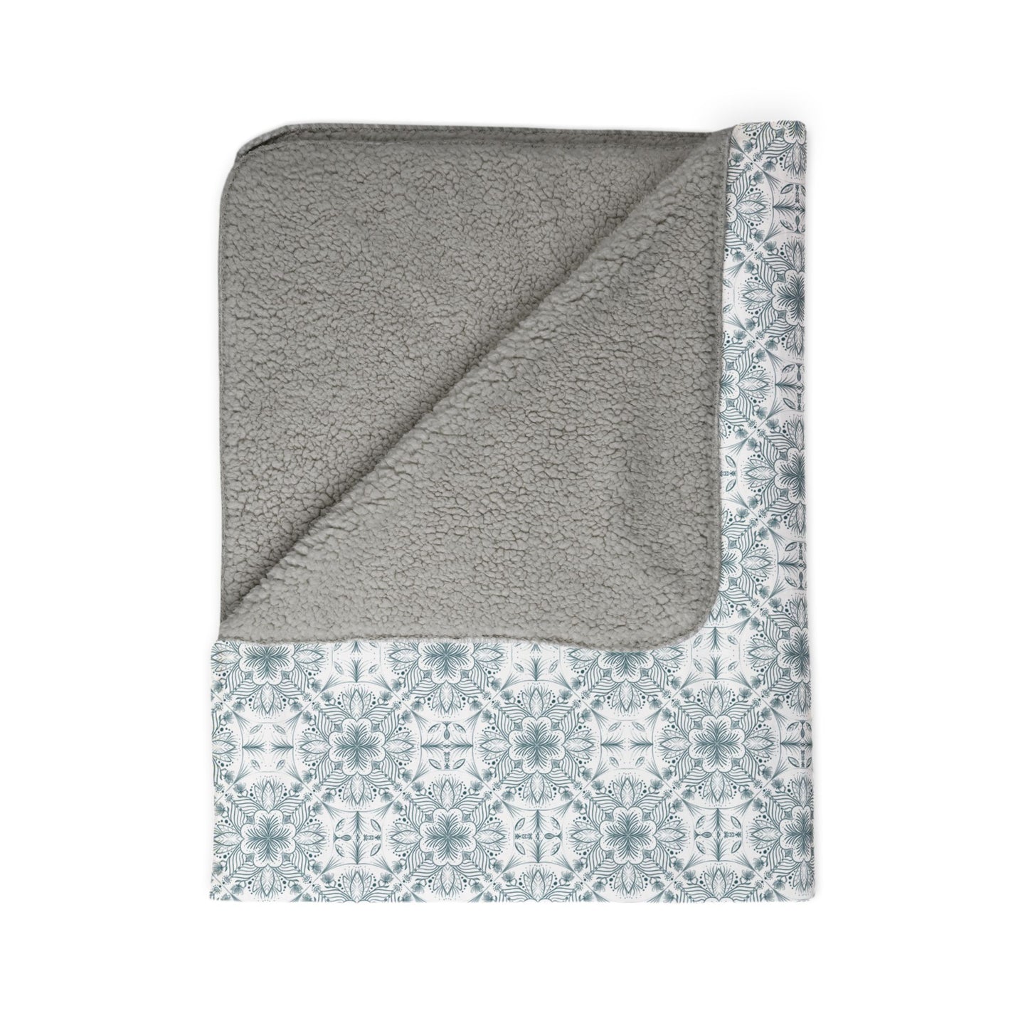 Cozy Fleece Sherpa Blanket - Botanical Design for Warmth and Comfort