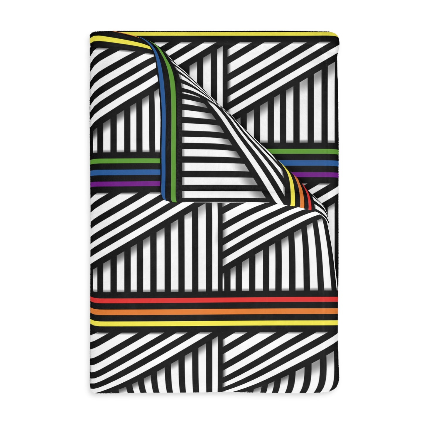 Geometric Pride Pattern Velveteen Microfiber Blanket - Cozy & Stylish Accent for Home
