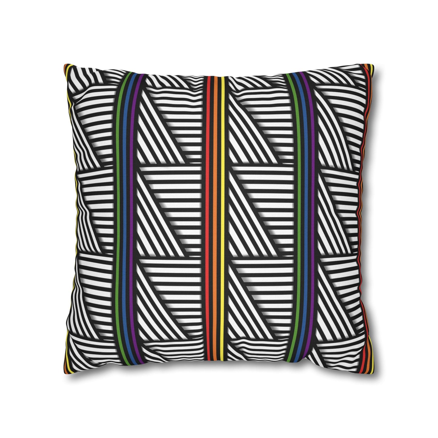Geometric Striped Pride Pillowcase - Modern Home Décor, Stylish Accent for Living Room