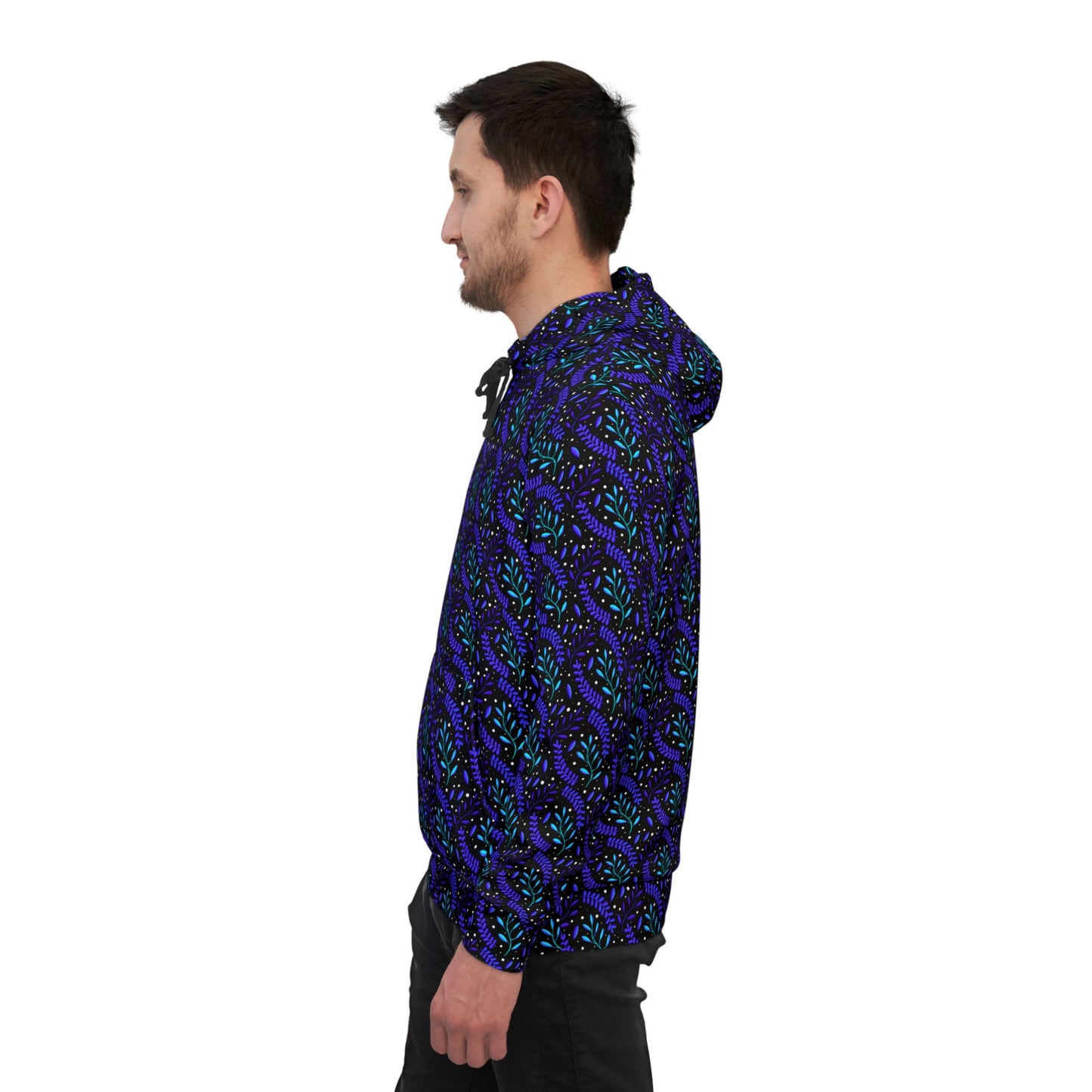 Cosmic Teal & Purple Forest Athletic Hoodie by Anndria