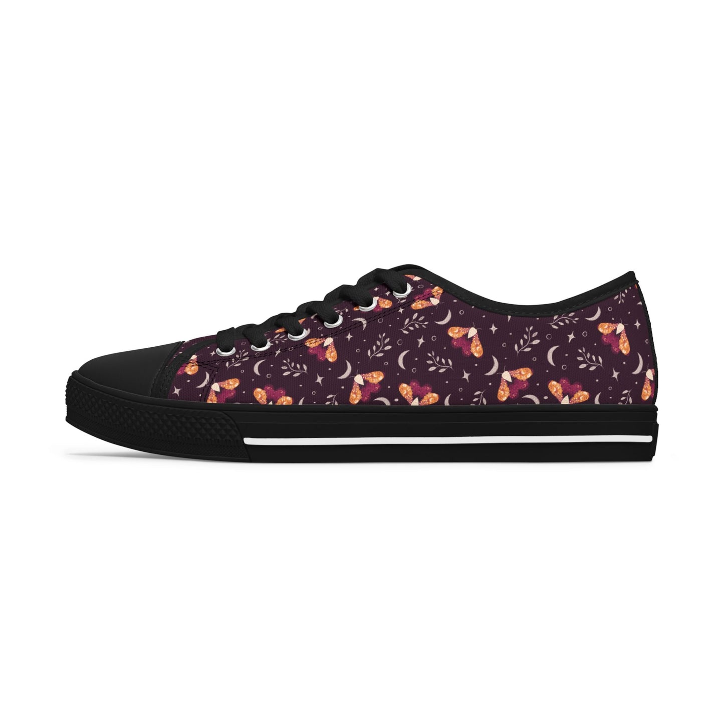 Sneakers Witchy Moth Orange Design by Anndria