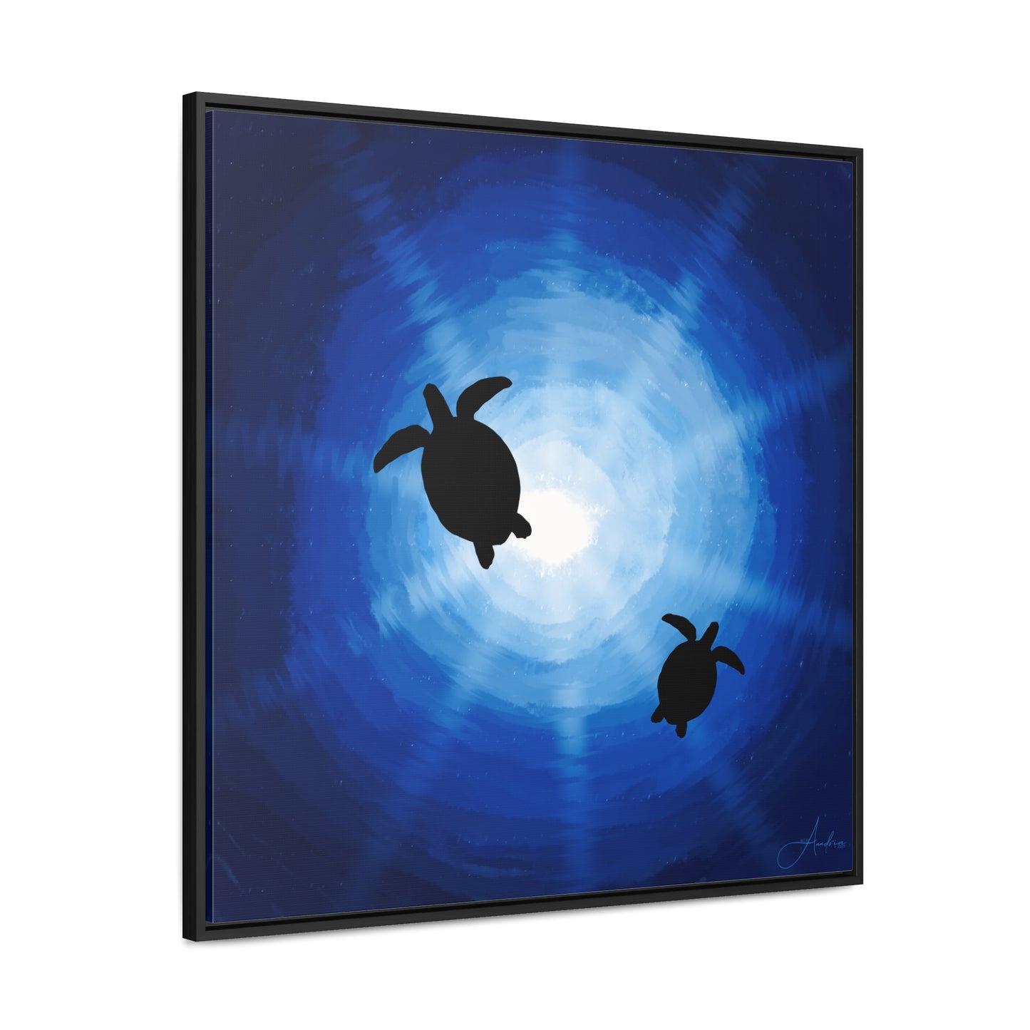 Canvas Wraps, Rays of Sun and Sea Turtles, Hand Drawn by Anndria