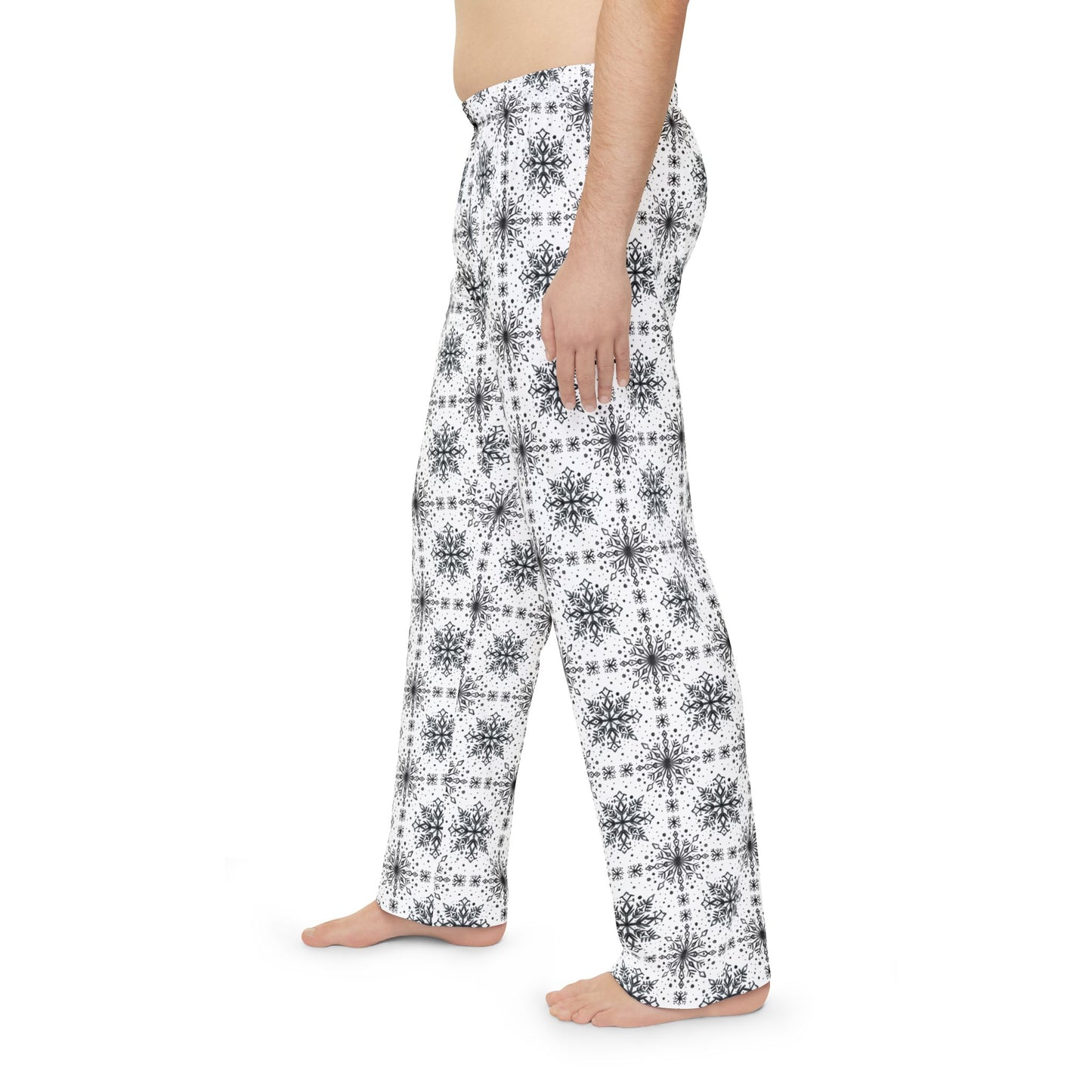 Snowflake Men's Pajama Pants - Watercolor Design by Anndria