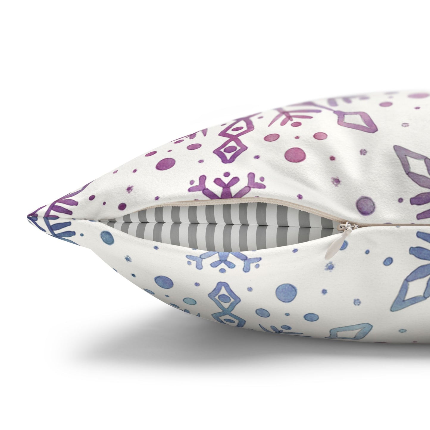 Pillowcase Watercolor Snowflake Design - Blue, Pink and Purple
