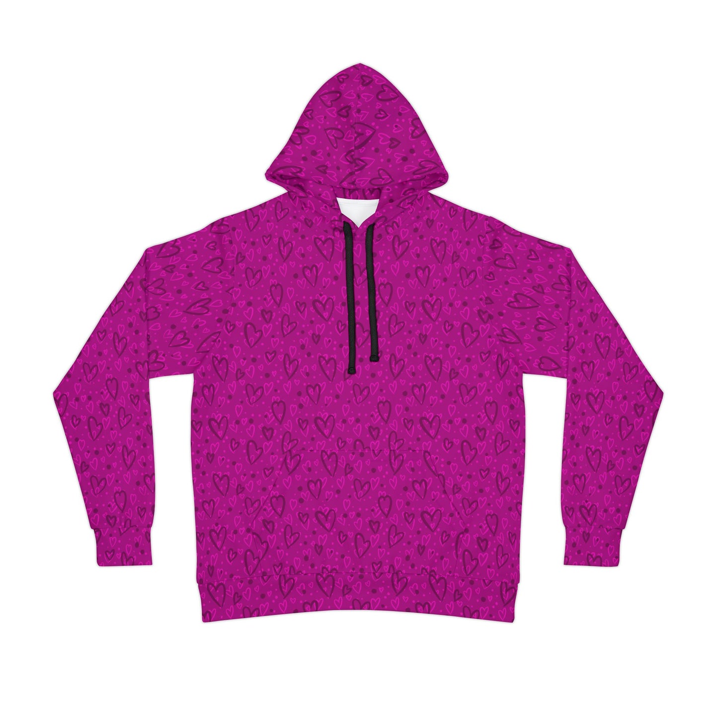 Pink Hearts Athletic Hoodie - Designed by Anndria