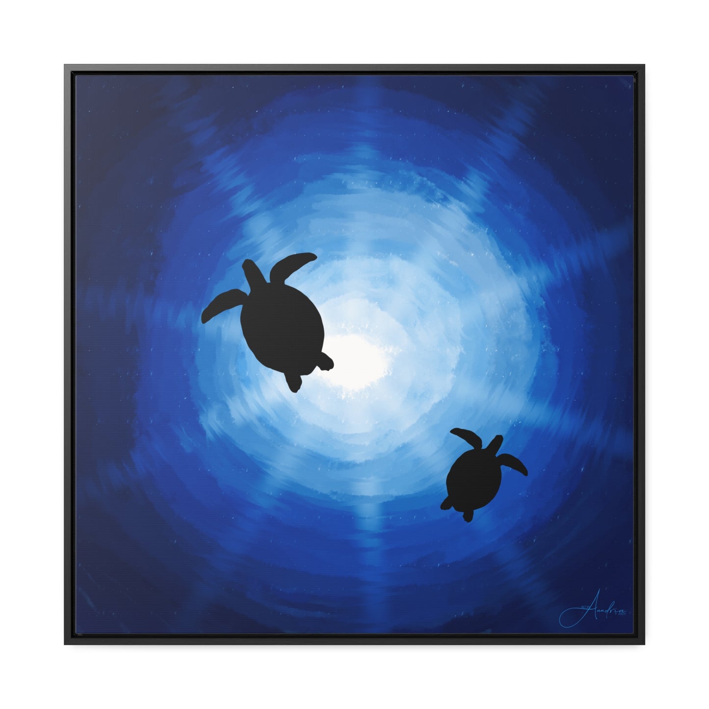 Canvas Wraps, Rays of Sun and Sea Turtles, Hand Drawn by Anndria